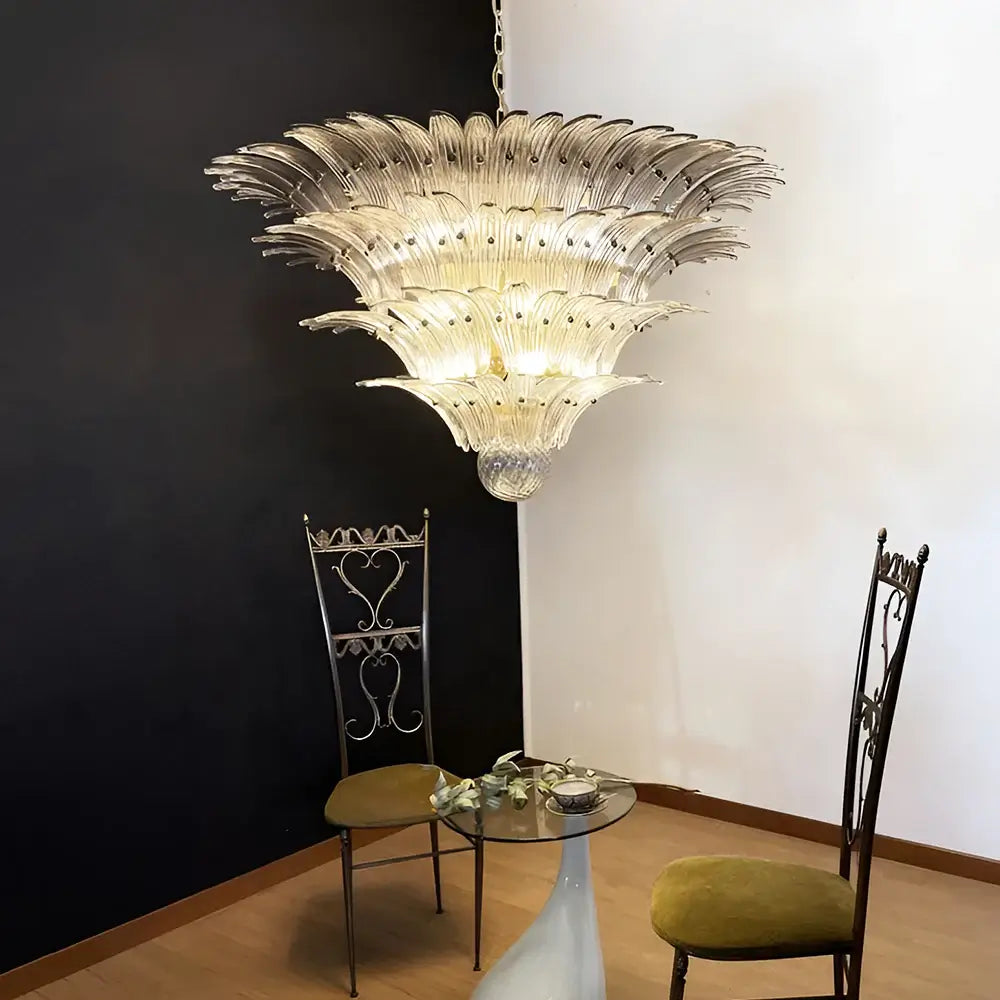 Palmette Murano Smoked Glass Chandelier