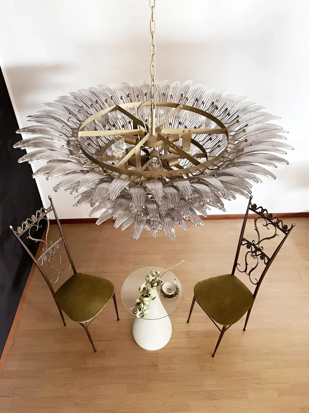 Palmette Murano Smoked Glass Chandelier