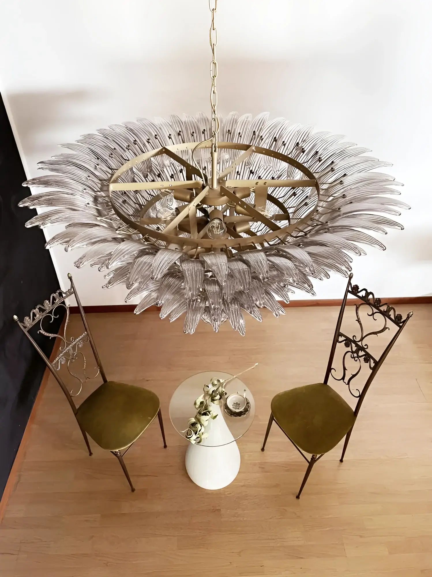 Palmette Murano Smoked Glass Chandelier