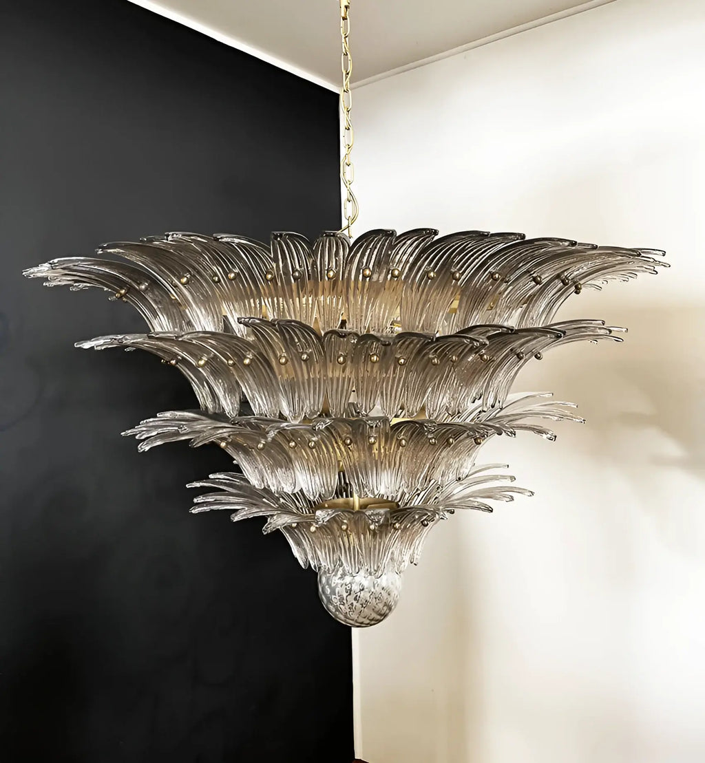 Palmette Murano Smoked Glass Chandelier