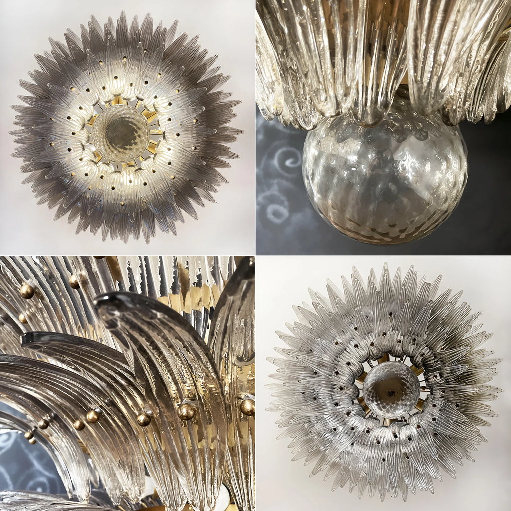 Palmette Murano Smoked Glass Chandelier