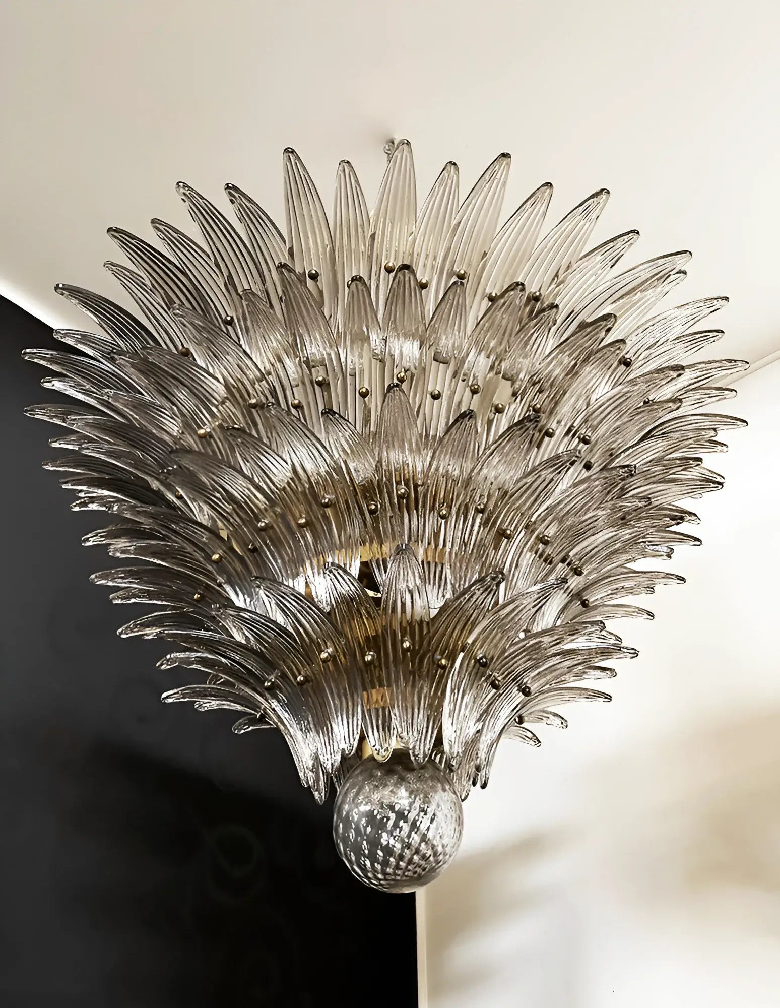 Palmette Murano Smoked Glass Chandelier
