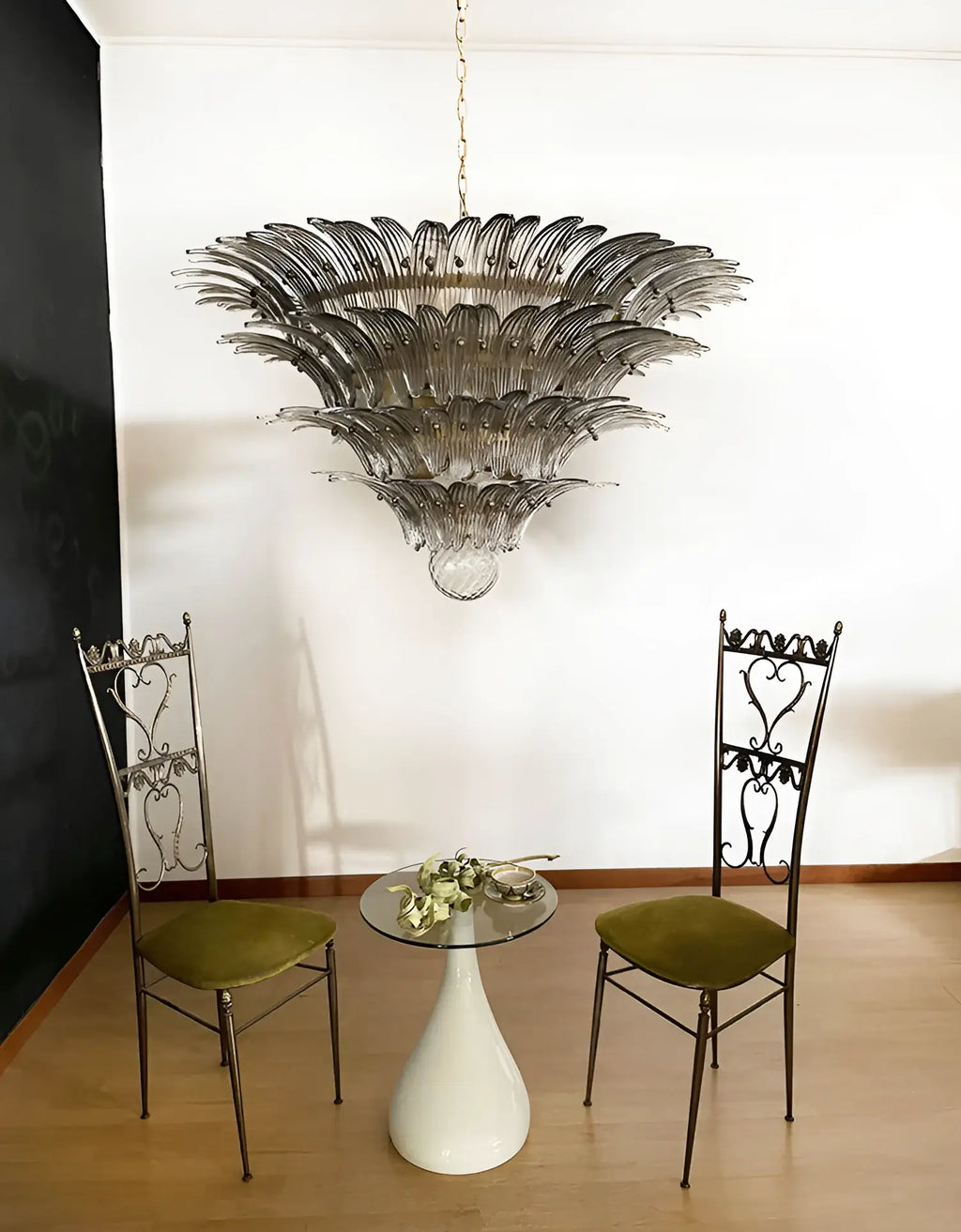 Palmette Murano Smoked Glass Chandelier