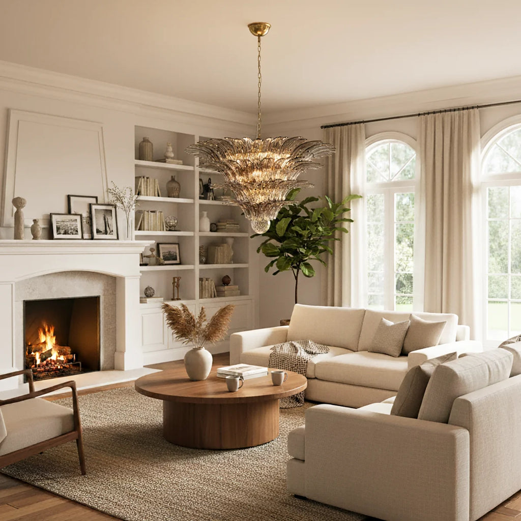 Palmette Murano Smoked Glass Chandelier