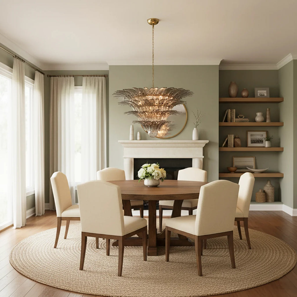 Palmette Murano Smoked Glass Chandelier