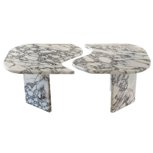 Calacatta Viola Marble Designer Coffee Table - Polished Set of 2