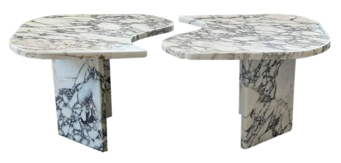 Calacatta Viola Marble Designer Coffee Table - Polished Set of 2