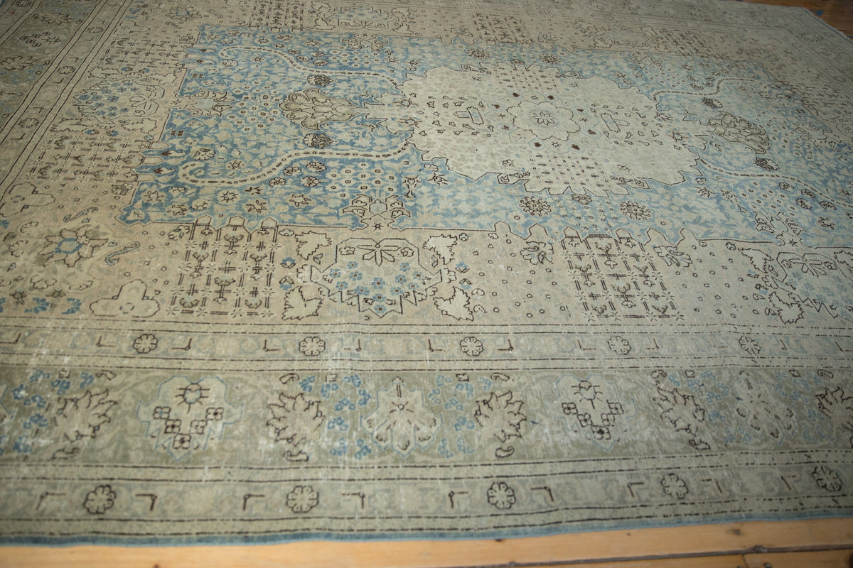 9x12.5 Vintage Distressed Tabriz Carpet