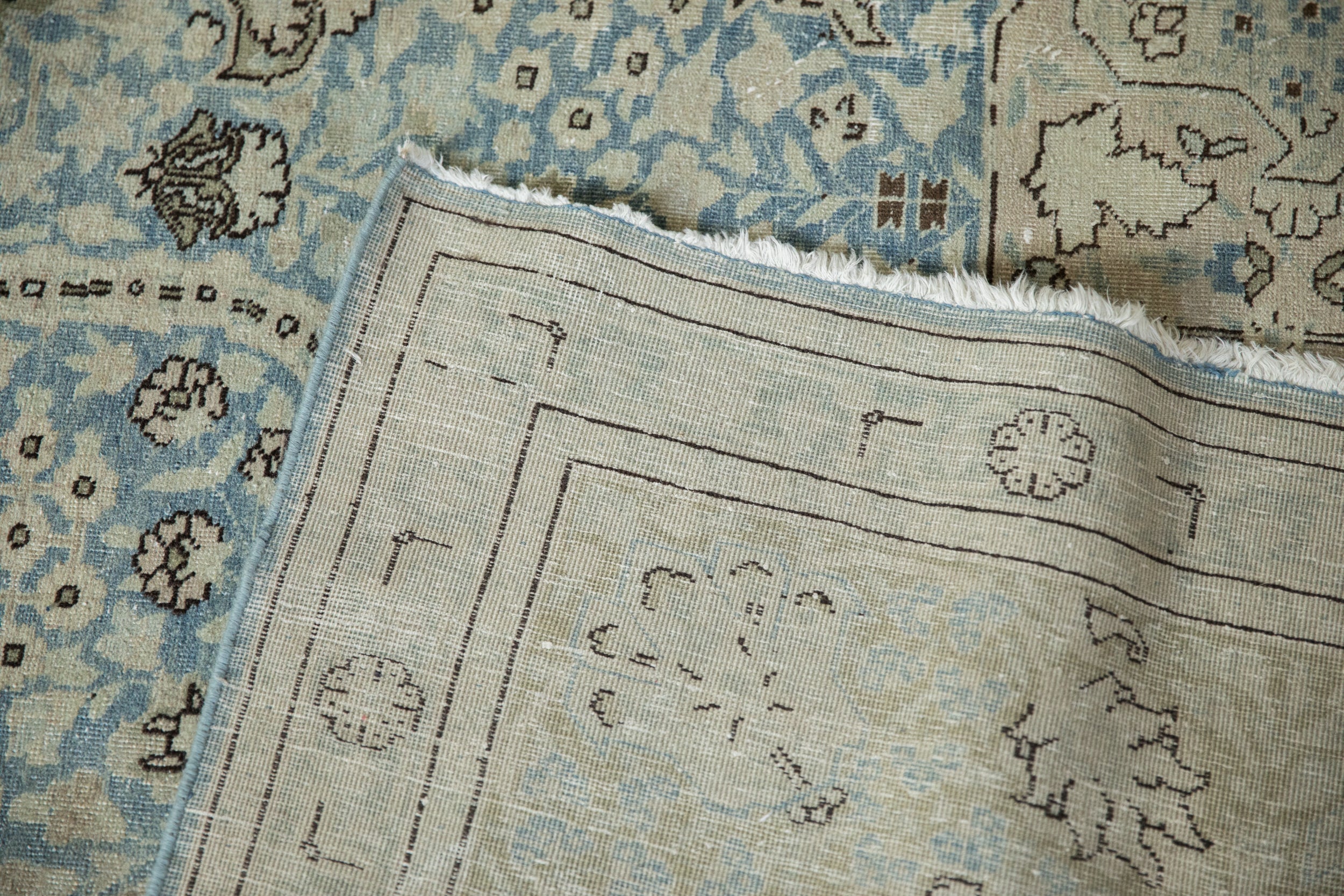 9x12.5 Vintage Distressed Tabriz Carpet